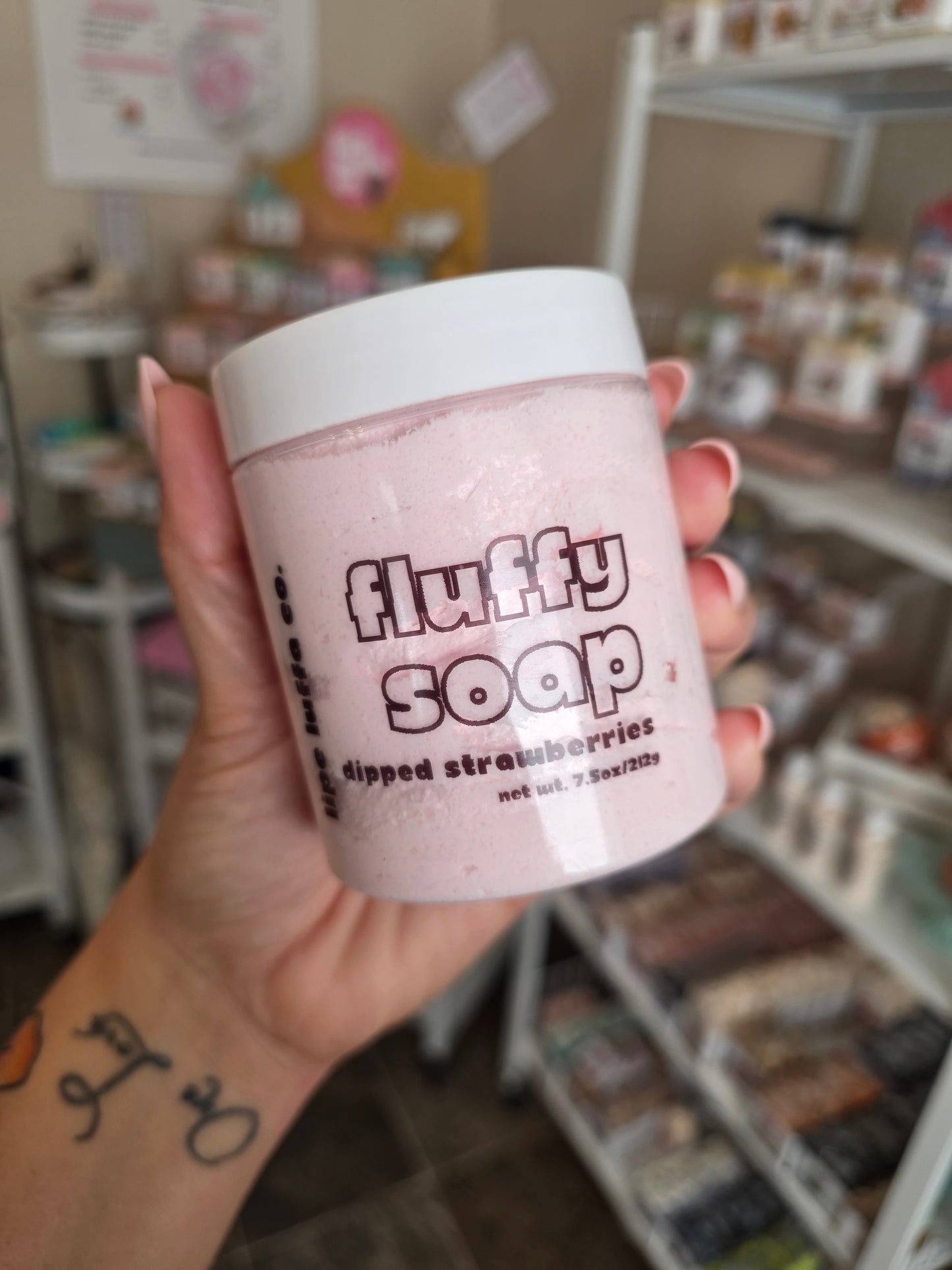 Dipped Strawberries Fluffy Soap