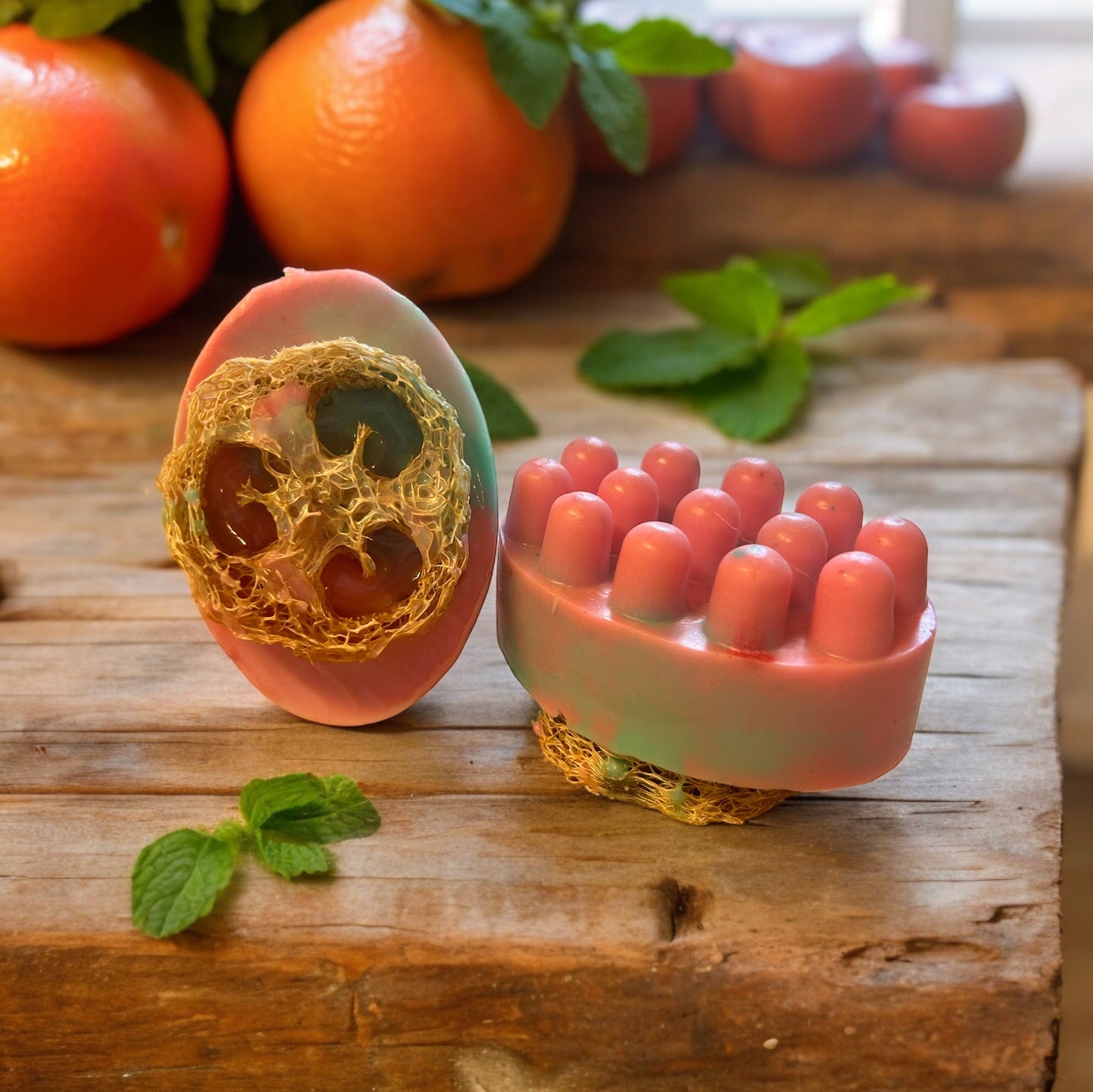 Grapefruit + Mint Luffa Massage Bars