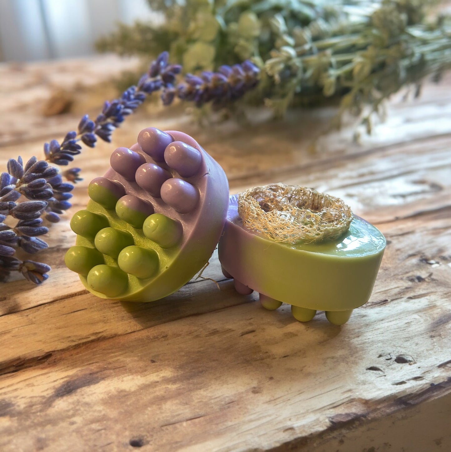 Lavender + Sage Luffa Massage Bars