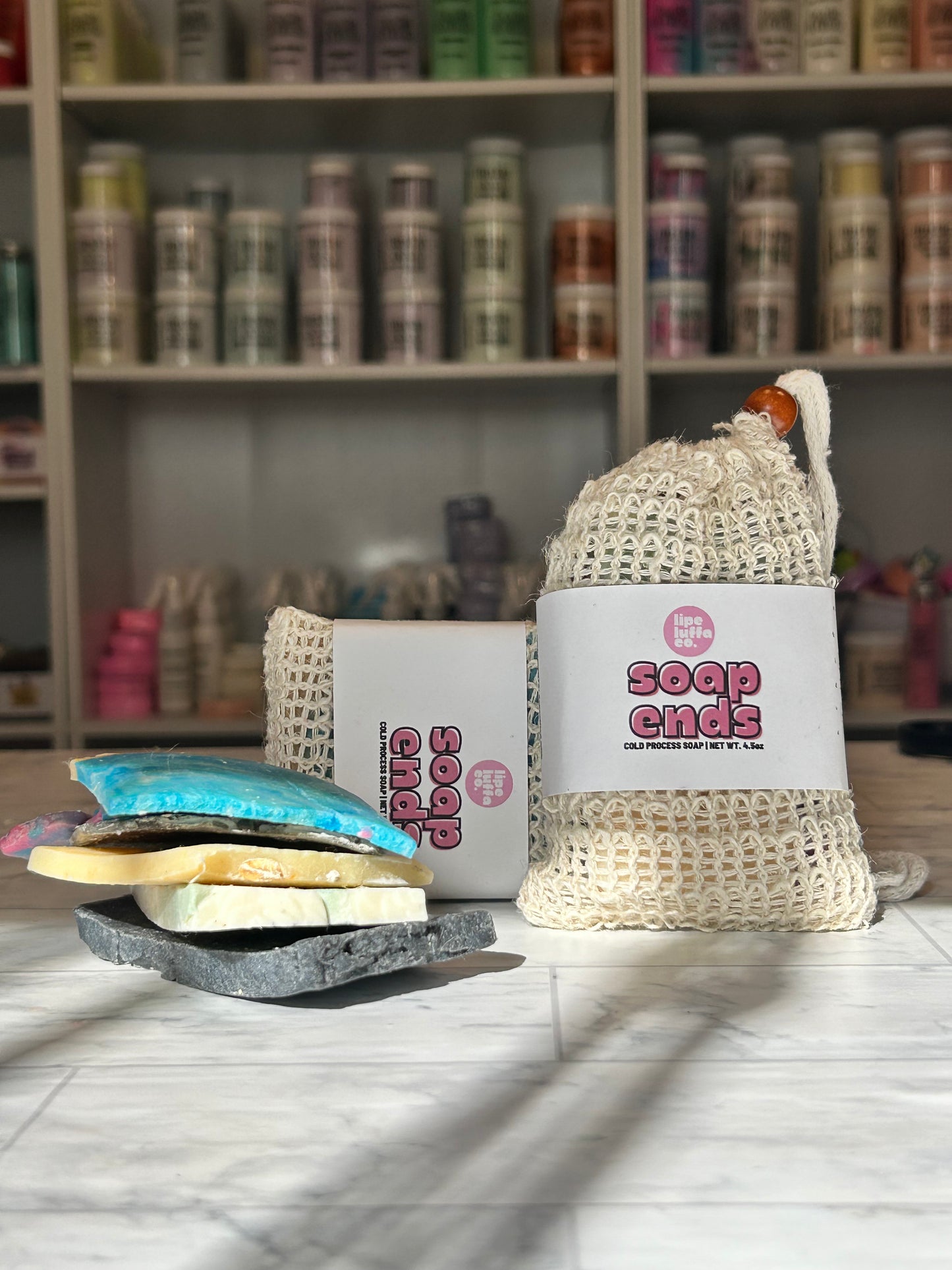 Soap Ends with Sisal Bag