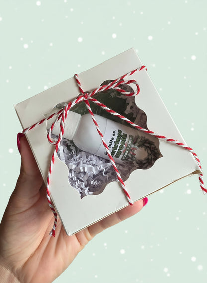 Holiday mini gift box with handmade soap and room spray