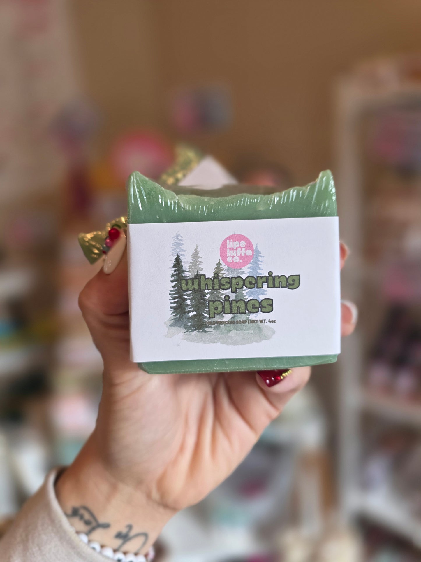 Whispering Pines Artisan Soap | Woodsy Winter Soap Bar | Lipe Luffa Co.