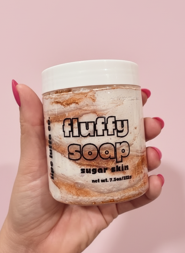 Lipe Luffa Co. SugarSkin Fluffy Soap | Whipped Body Wash, Shave Cream & Moisturizer