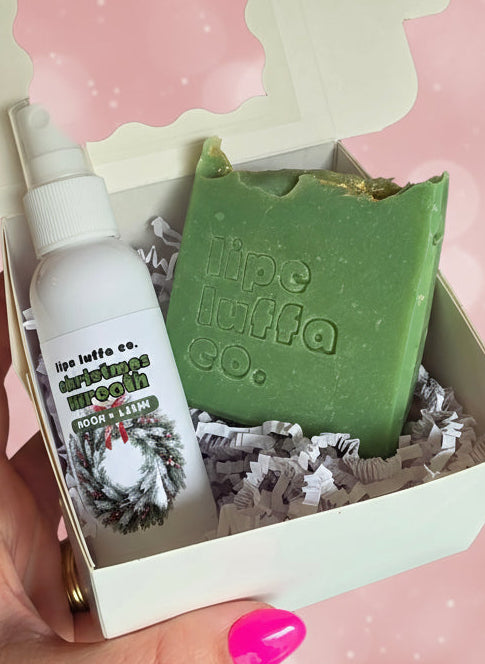 Holiday Mini Gift Box – Handmade Artisan Soap + Room Spray | Ready-to-Gift Christmas Self-Care Set