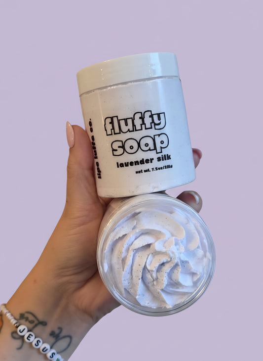 Lavender Silk Fluffy Soap | Whipped Body Wash • Shave Cream • Moisturizing
