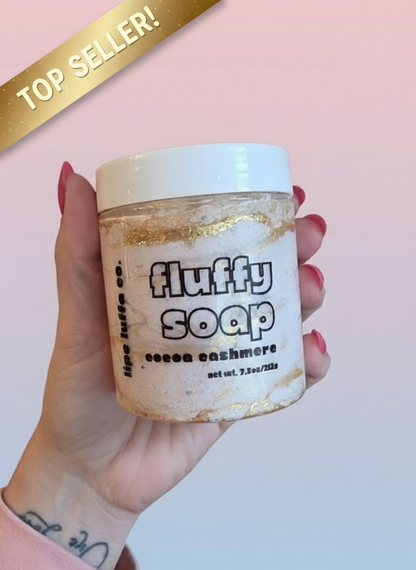 Cocoa Butter Cashmere Fluffy Soap— Whipped Body Wash • Holiday Self-Care Treat