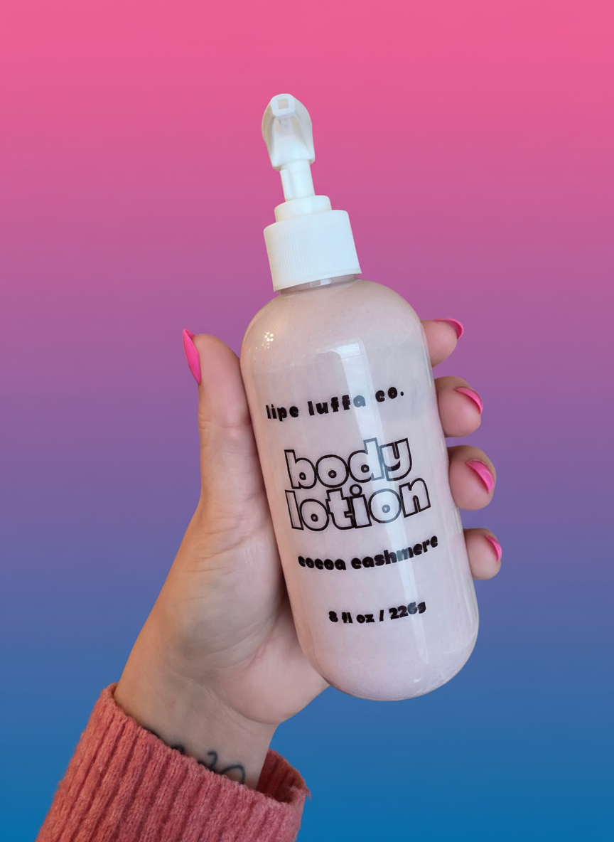 Cocoa Butter Cashmere Silky Body Lotion | Handmade Vanilla-Cashmere Moisturizer – Lipe Luffa Co.
